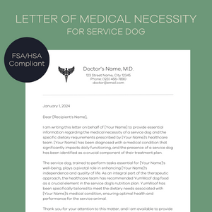 Service Dog Letter of Medical Necessity