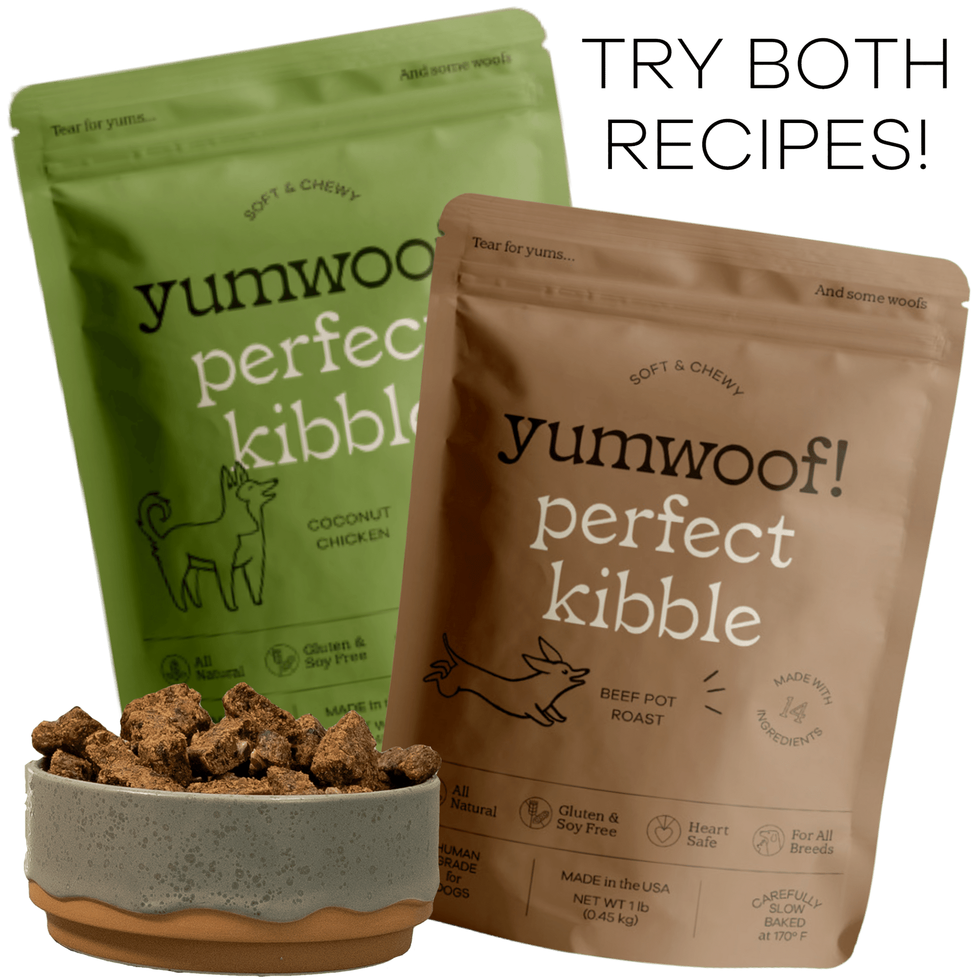Perfect Kibble Sample Pack | Chicken & Beef Topper Size Bags